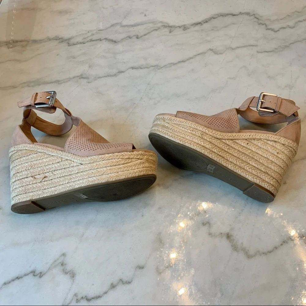 Indigo Rd. Blush Color Suede Platform Espadrilles